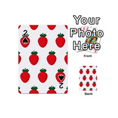 Fruit Strawberries Red Green Playing Cards 54 (mini)  by Mariart