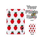 Fruit Strawberries Red Green Playing Cards 54 (Mini)  Front - Spade9