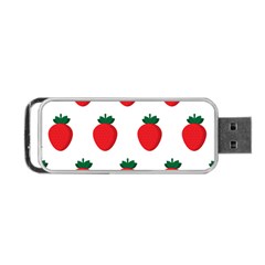 Fruit Strawberries Red Green Portable Usb Flash (one Side) by Mariart