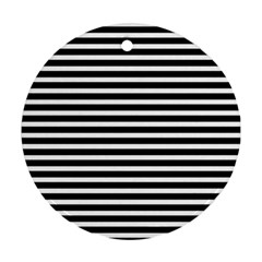 Horizontal Stripes Black Ornament (round) by Mariart