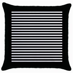 Horizontal Stripes Black Throw Pillow Case (black) by Mariart