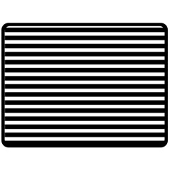 Horizontal Stripes Black Fleece Blanket (large)  by Mariart