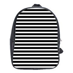 Horizontal Stripes Black School Bags (xl)  by Mariart