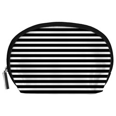 Horizontal Stripes Black Accessory Pouches (large)  by Mariart