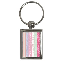 Heart Love Valentine Polka Dot Pink Blue Grey Purple Red Key Chains (rectangle)  by Mariart