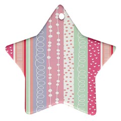 Heart Love Valentine Polka Dot Pink Blue Grey Purple Red Star Ornament (two Sides) by Mariart