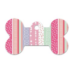 Heart Love Valentine Polka Dot Pink Blue Grey Purple Red Dog Tag Bone (two Sides)