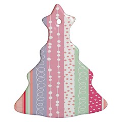 Heart Love Valentine Polka Dot Pink Blue Grey Purple Red Christmas Tree Ornament (two Sides) by Mariart