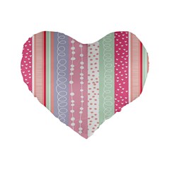 Heart Love Valentine Polka Dot Pink Blue Grey Purple Red Standard 16  Premium Heart Shape Cushions by Mariart