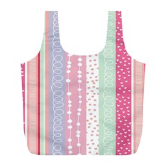 Heart Love Valentine Polka Dot Pink Blue Grey Purple Red Full Print Recycle Bags (l)  by Mariart