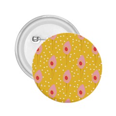 Flower Floral Tulip Leaf Pink Yellow Polka Sot Spot 2 25  Buttons by Mariart