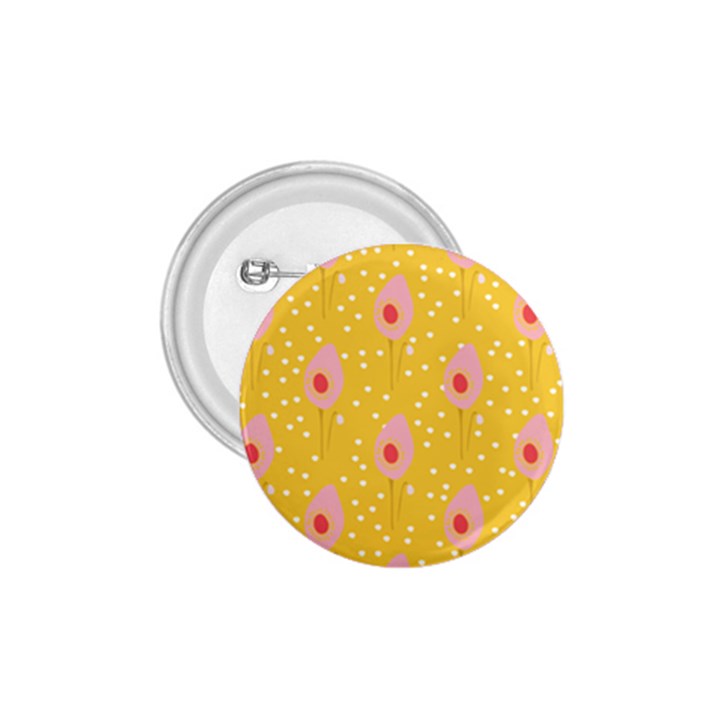 Flower Floral Tulip Leaf Pink Yellow Polka Sot Spot 1.75  Buttons