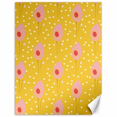 Flower Floral Tulip Leaf Pink Yellow Polka Sot Spot Canvas 18  X 24   by Mariart