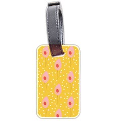 Flower Floral Tulip Leaf Pink Yellow Polka Sot Spot Luggage Tags (two Sides) by Mariart