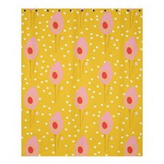 Flower Floral Tulip Leaf Pink Yellow Polka Sot Spot Shower Curtain 60  X 72  (medium) 