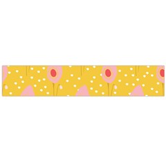 Flower Floral Tulip Leaf Pink Yellow Polka Sot Spot Flano Scarf (large) by Mariart
