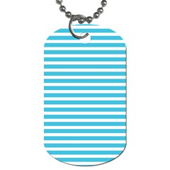 Horizontal Stripes Blue Dog Tag (two Sides)