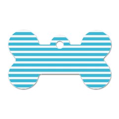 Horizontal Stripes Blue Dog Tag Bone (one Side) by Mariart