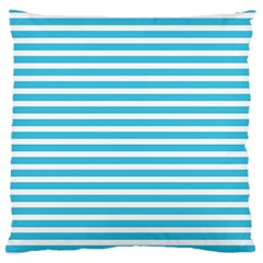 Horizontal Stripes Blue Large Flano Cushion Case (one Side) by Mariart