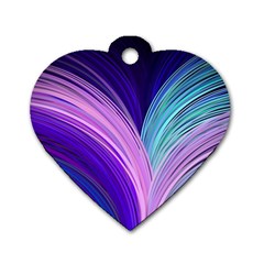 Color Purple Blue Pink Dog Tag Heart (one Side)