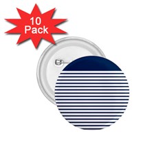 Horizontal Stripes Blue White Line 1 75  Buttons (10 Pack) by Mariart