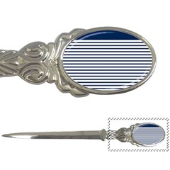 Horizontal Stripes Blue White Line Letter Openers by Mariart