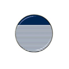 Horizontal Stripes Blue White Line Hat Clip Ball Marker