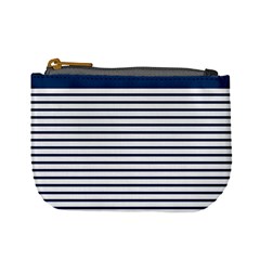 Horizontal Stripes Blue White Line Mini Coin Purses by Mariart