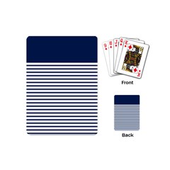 Horizontal Stripes Blue White Line Playing Cards (mini)  by Mariart