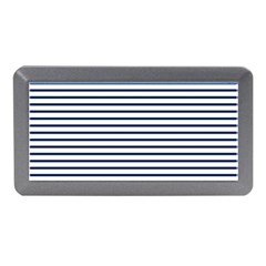 Horizontal Stripes Blue White Line Memory Card Reader (mini)