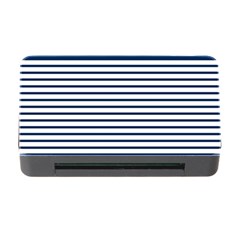 Horizontal Stripes Blue White Line Memory Card Reader With Cf by Mariart