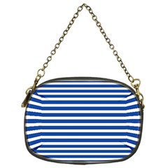 Horizontal Stripes Dark Blue Chain Purses (one Side)  by Mariart