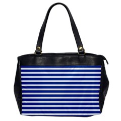 Horizontal Stripes Dark Blue Office Handbags by Mariart