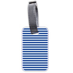 Horizontal Stripes Dark Blue Luggage Tags (two Sides) by Mariart