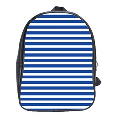 Horizontal Stripes Dark Blue School Bags (xl)  by Mariart