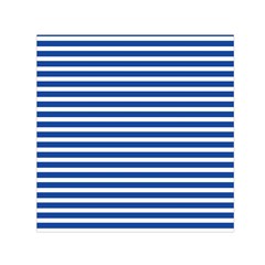 Horizontal Stripes Dark Blue Small Satin Scarf (square)