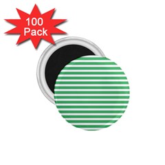 Horizontal Stripes Green 1.75  Magnets (100 pack) 