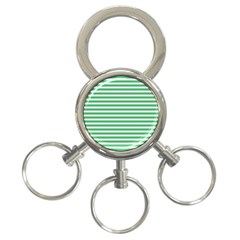 Horizontal Stripes Green 3-Ring Key Chains