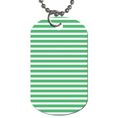 Horizontal Stripes Green Dog Tag (One Side)