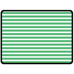 Horizontal Stripes Green Fleece Blanket (Large) 