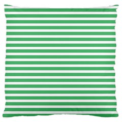 Horizontal Stripes Green Large Flano Cushion Case (Two Sides)