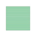 Horizontal Stripes Green Satin Bandana Scarf Front