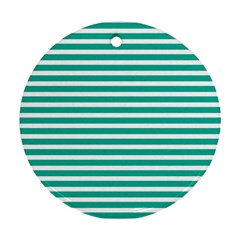 Horizontal Stripes Green Teal Ornament (round)