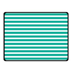 Horizontal Stripes Green Teal Fleece Blanket (small)