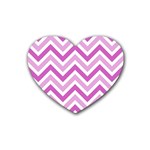 Zig zags pattern Heart Coaster (4 pack)  Front