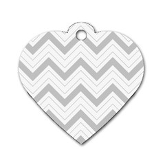 Zig Zags Pattern Dog Tag Heart (one Side) by Valentinaart