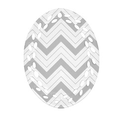 Zig Zags Pattern Oval Filigree Ornament (two Sides)