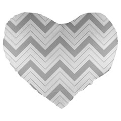 Zig Zags Pattern Large 19  Premium Heart Shape Cushions by Valentinaart