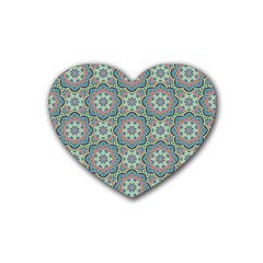 Decorative Ornamental Geometric Pattern Heart Coaster (4 Pack)  by TastefulDesigns