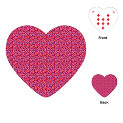 Red White And Blue Leopard Print  Playing Cards (heart) 